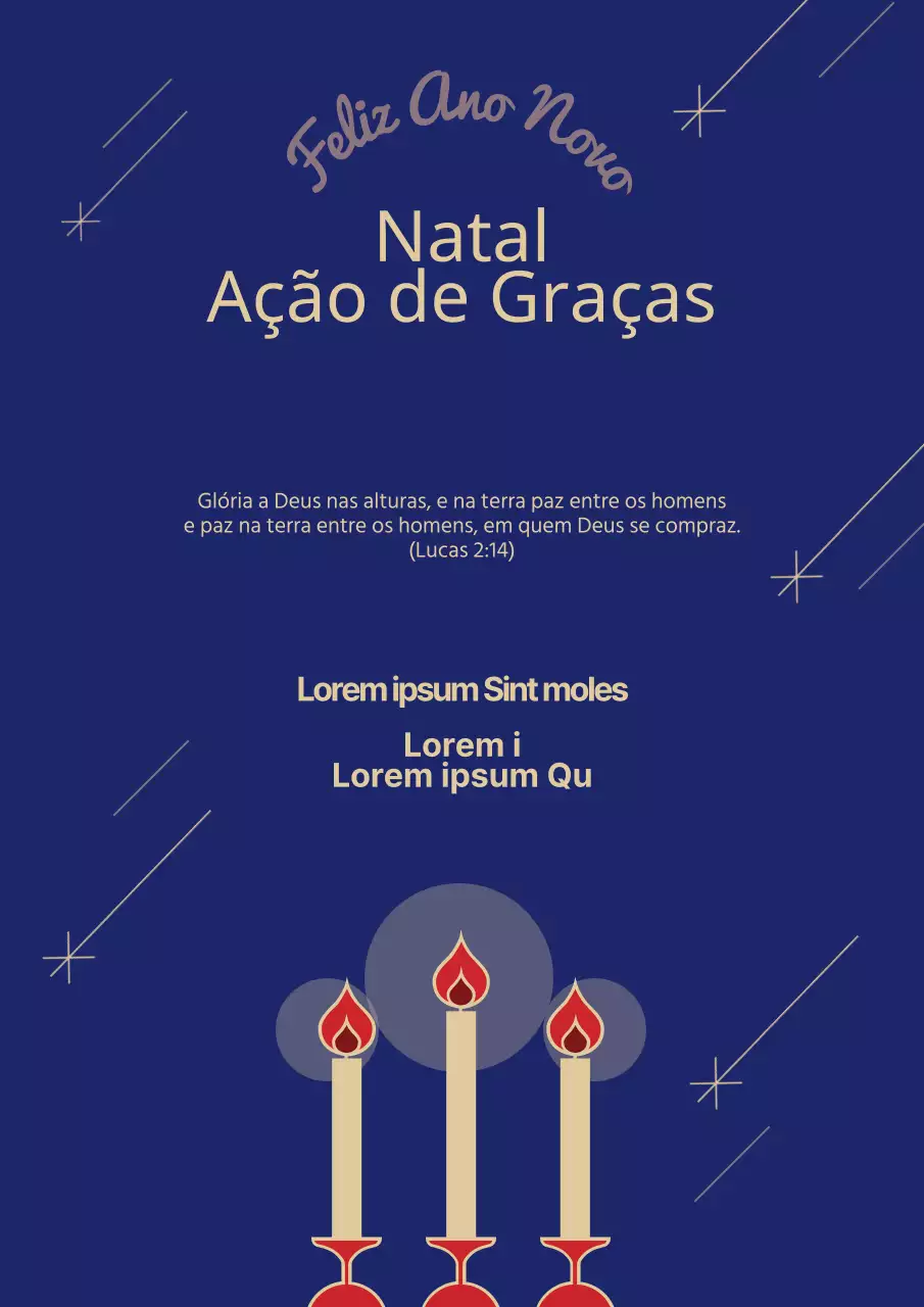 Webposter promocional elegante para eventos de Natal em azul e dourado