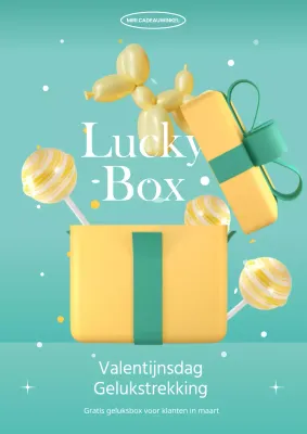 Turkoois Geel Schattig Wit Dagcadeau Doos Evenement