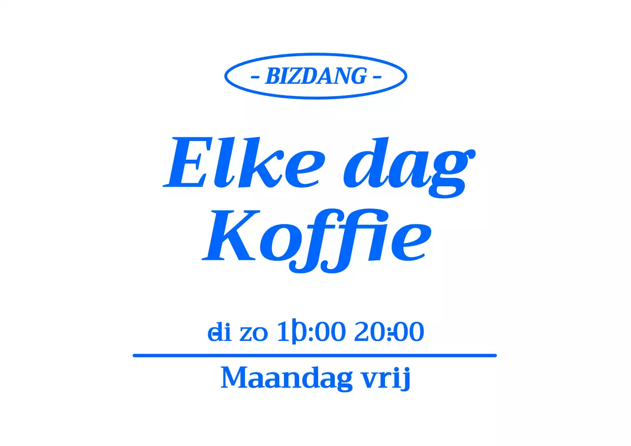 Een café promoten met een strakke, blauwe drankenkaart