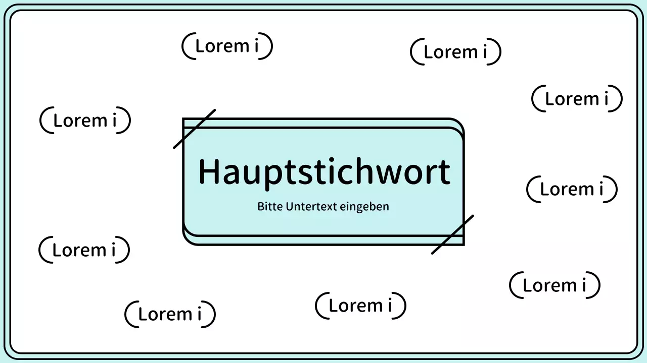 Hervorhebung von Schlüsselwörtern in einem einfachen Linienstil in Gelb und Mint