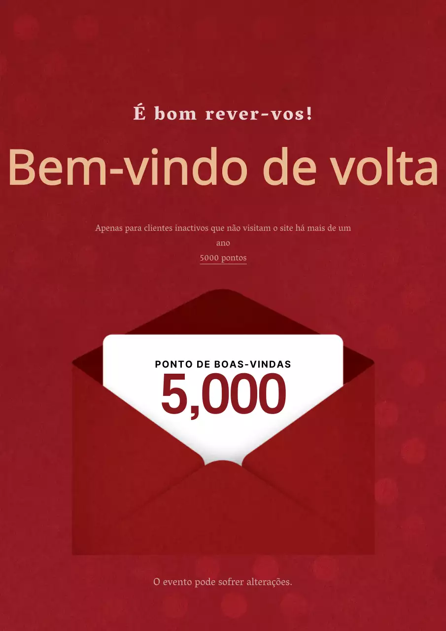 Promover ofertas de desconto a membros inactivos através de um conceito elegante com envelopes vermelhos