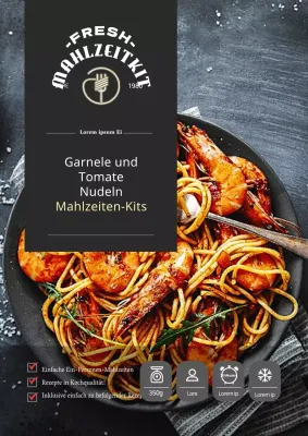 Gestaltung von Etiketten für Pasta-Mahlzeitensets im Restaurant
