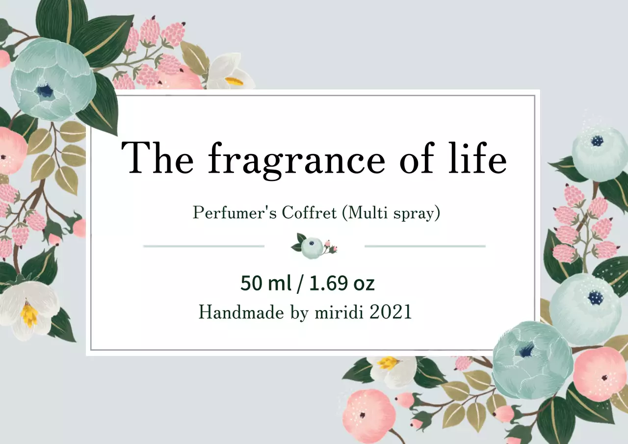 グレー 上品 香水 ラベル ポスター