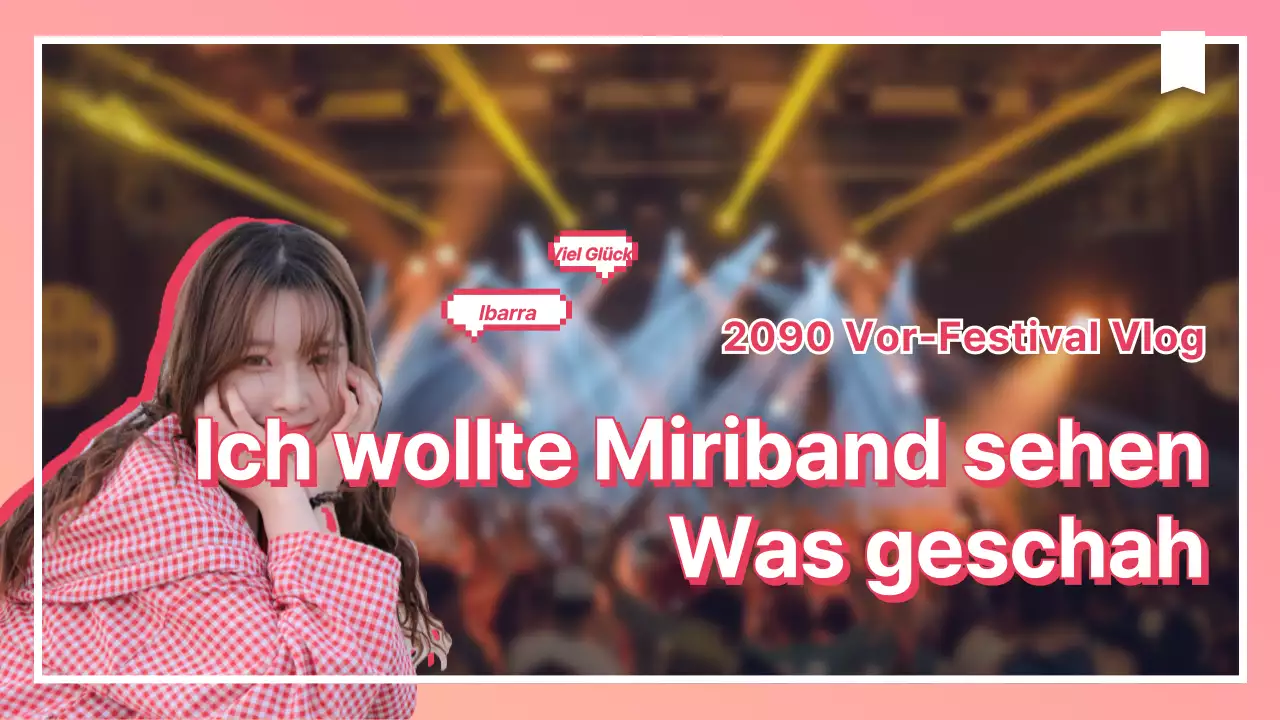 Ein schöner Festival-Recap-Vlog mit rosa und weißen Farbverläufen