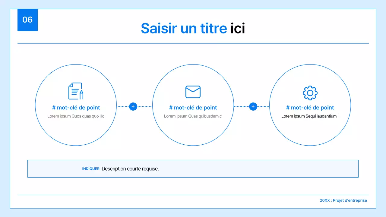 Un plan d'affaires simple en blanc et bleu