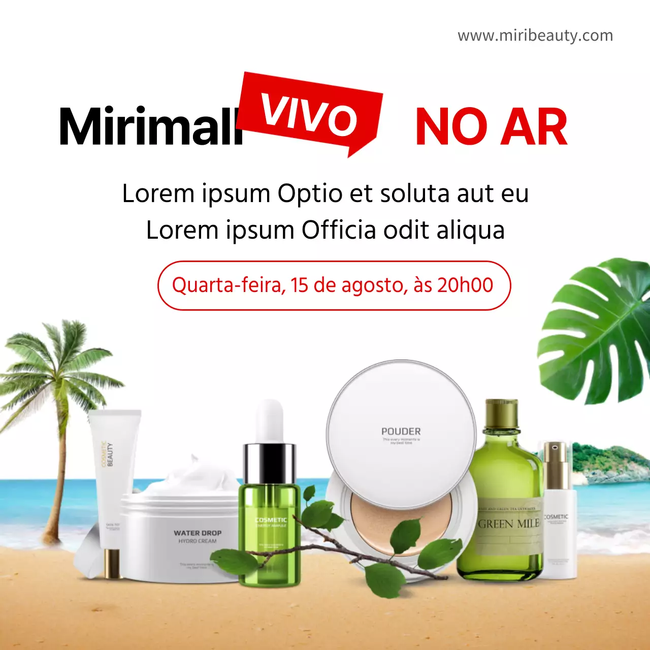 Red Highlight LIVE ON AIR Transmissão ao vivo Anúncio dos resultados H1 Cosméticos Beleza verão Mirimall Labang