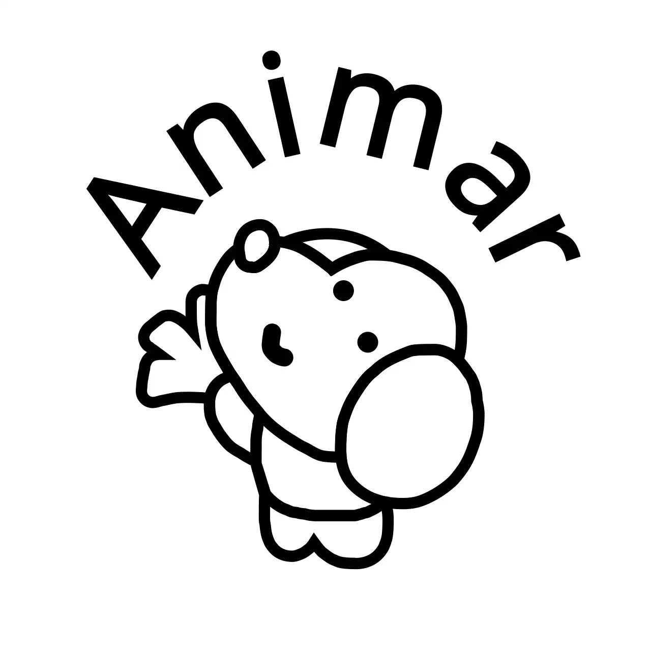 Conceito de aplauso com uma ilustração de linha de um cachorrinho giro a preto