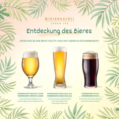 Quadratisches Banner für tropisches Craft Beer