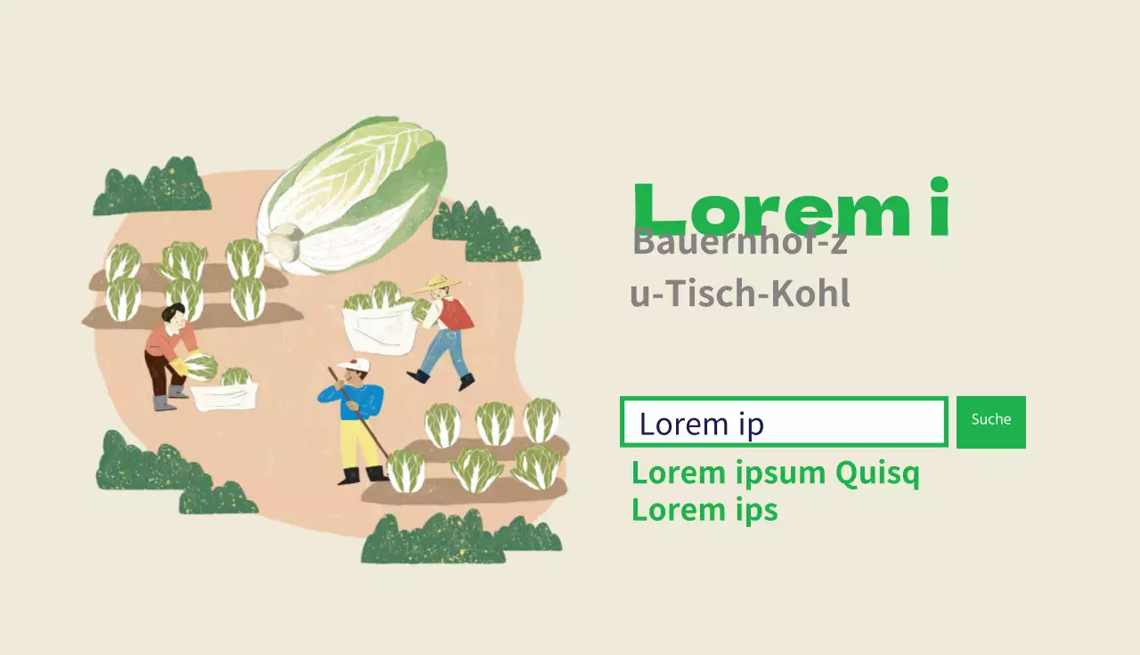 Grüne Illustration niedliches Bauernhaus