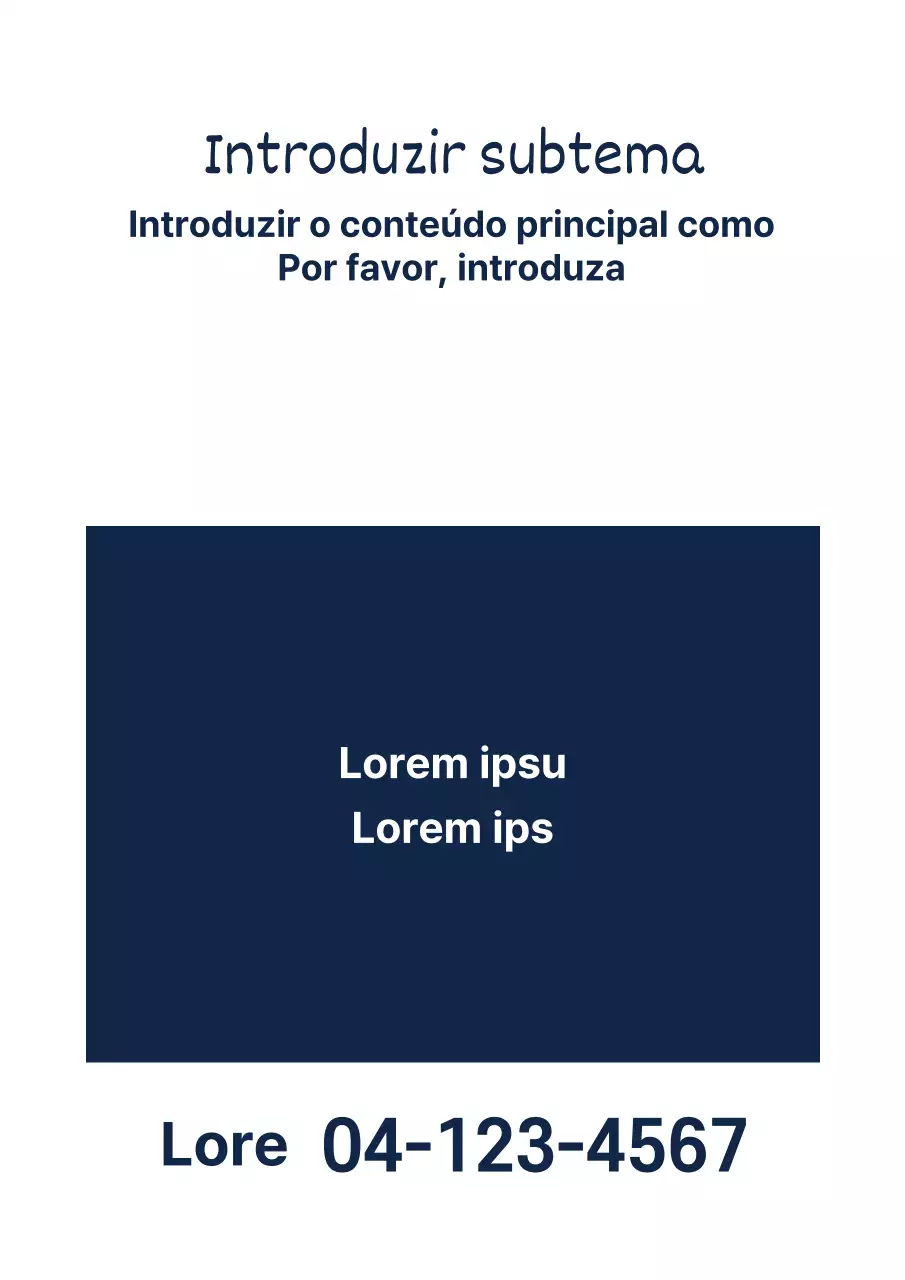 Cartaz de design simples e rico em conteúdo em azul-marinho e branco