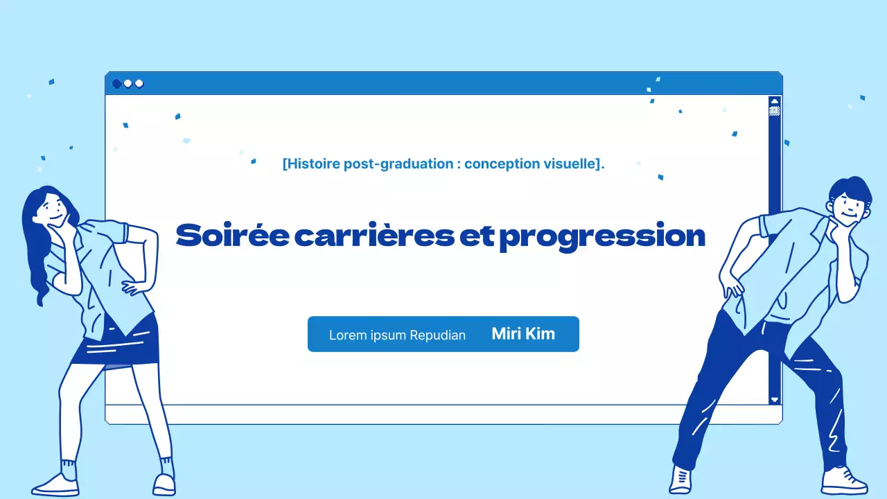 Présentations universitaires dans un thème de navigation bleu