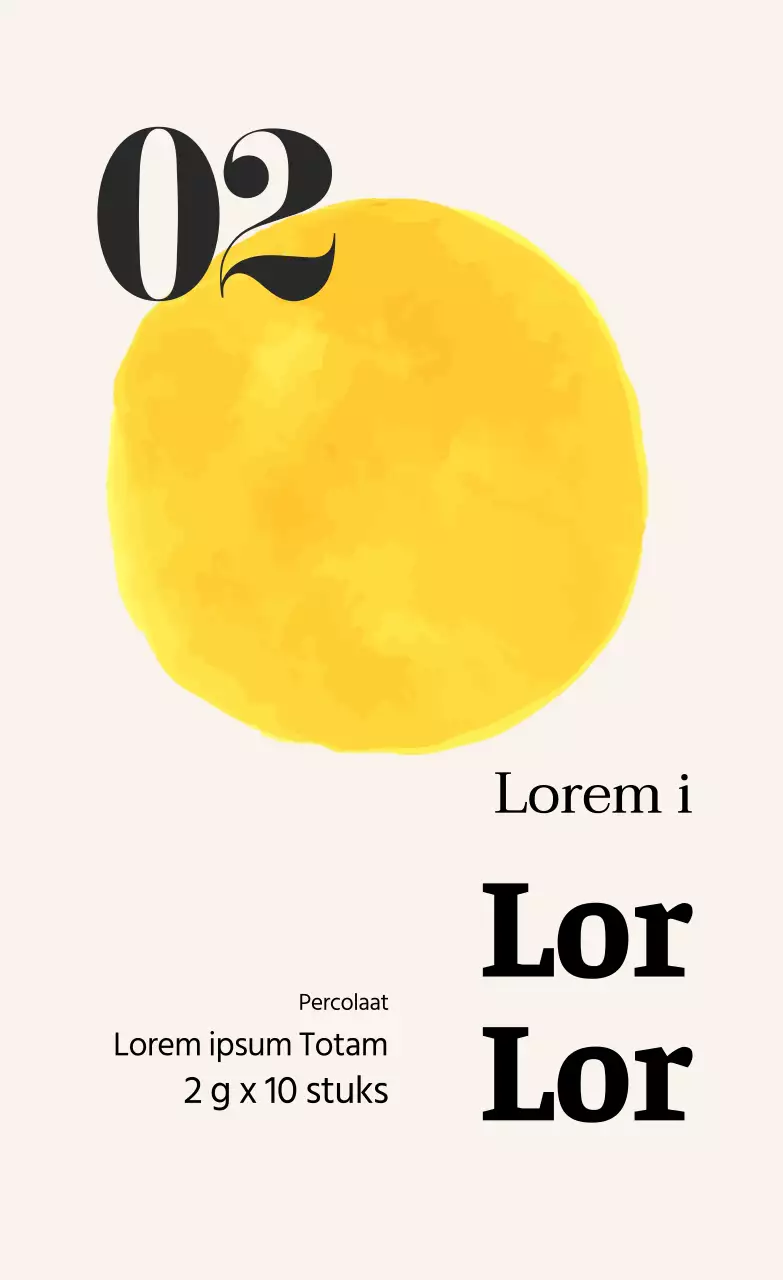 Geel geïllustreerd cafe kweepeer theezakje label