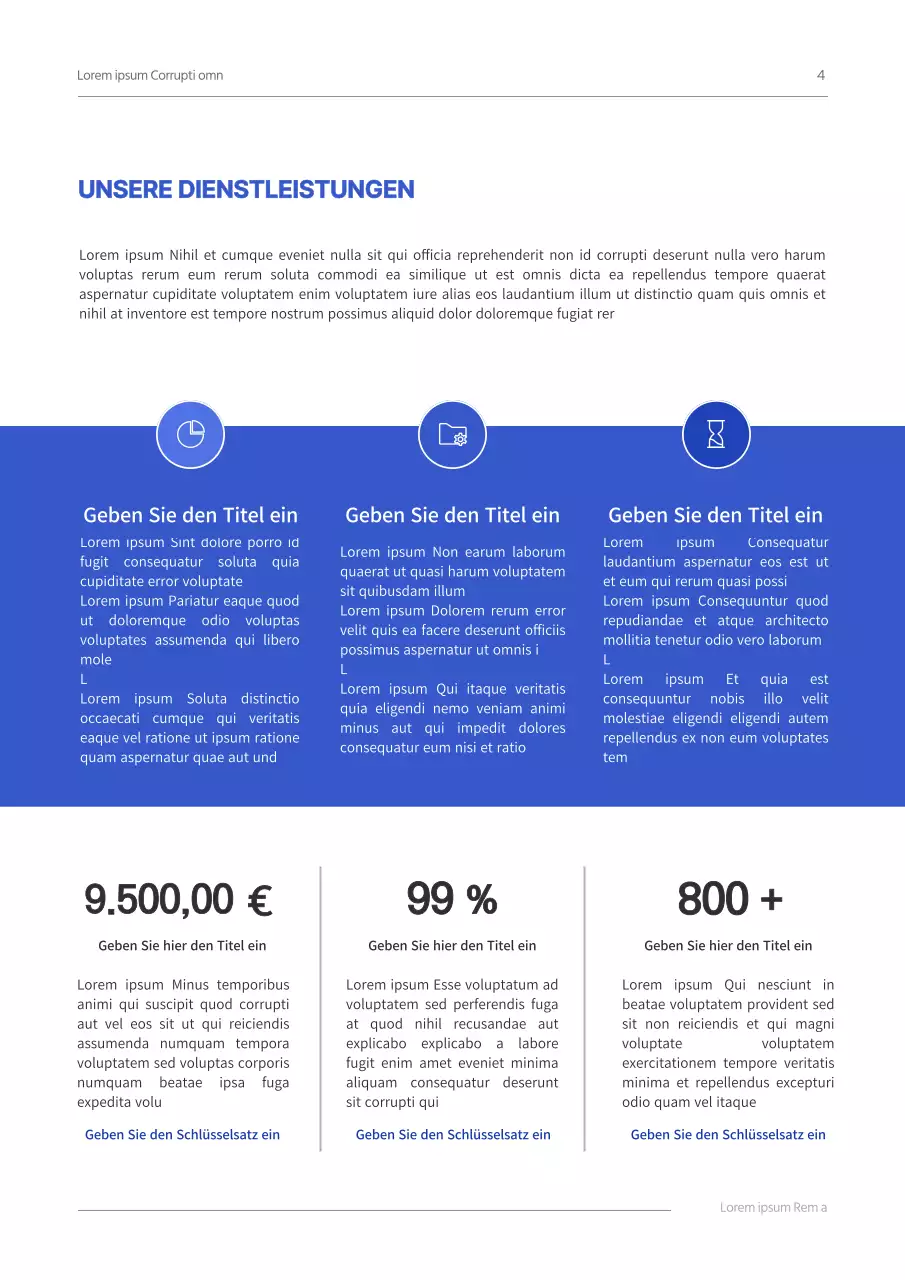 Einfaches Konzept Geschäftsvorschlag in blau