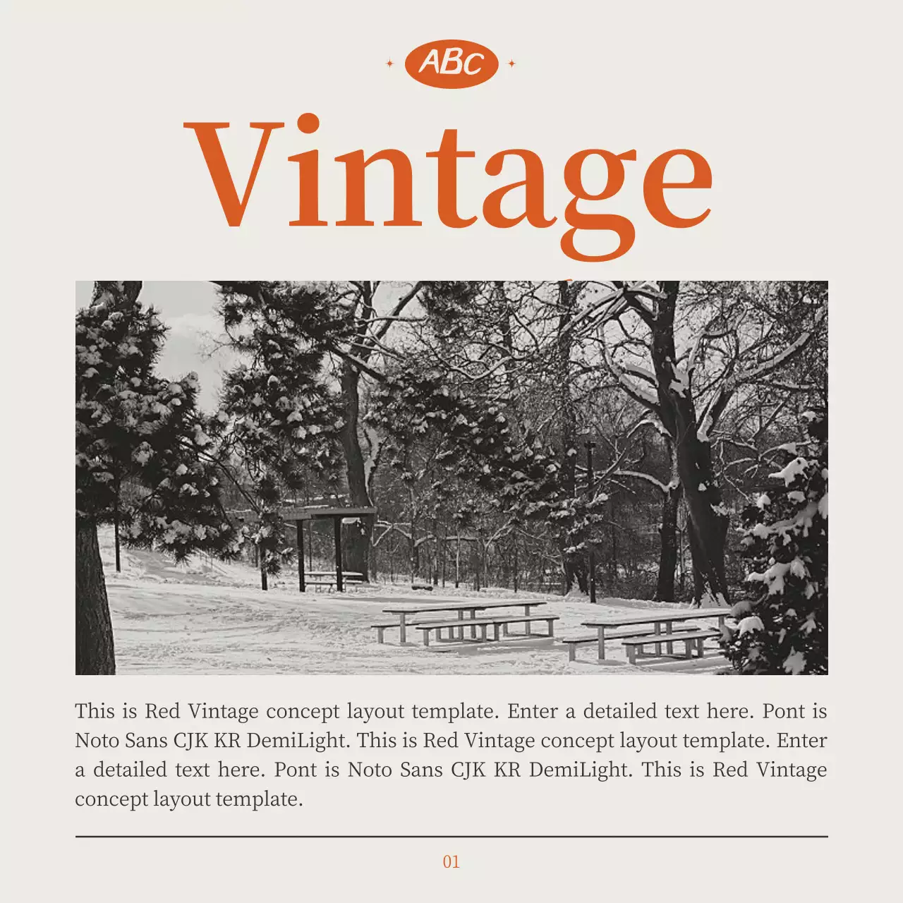 赤 ビンテージ コンセプト デザイン SNS投稿 正方形