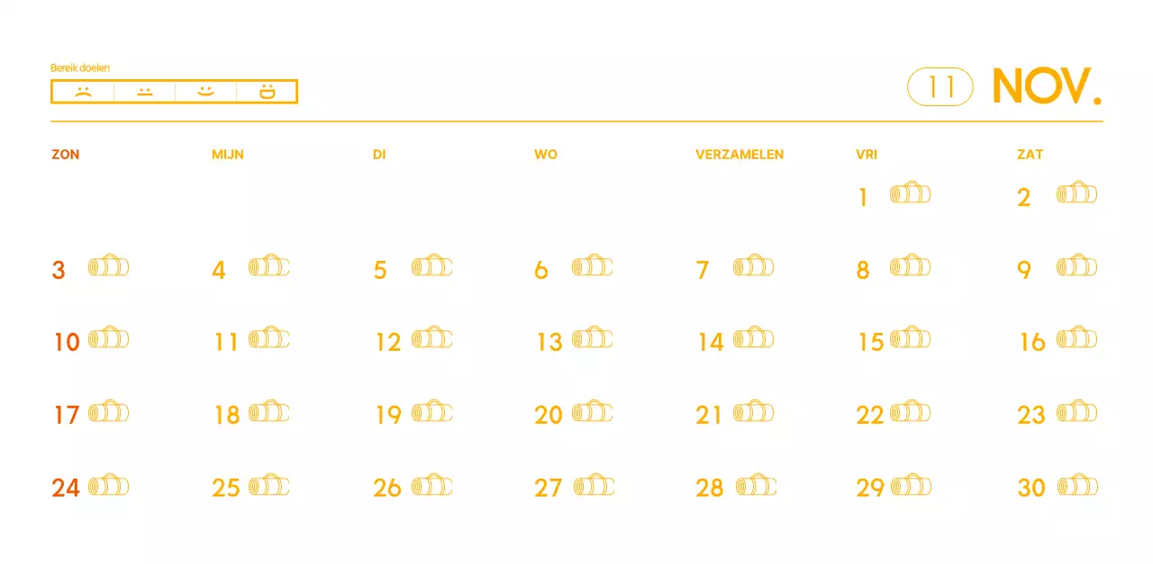 Oranje kalenders om weg te geven als je je yogastudio promoot