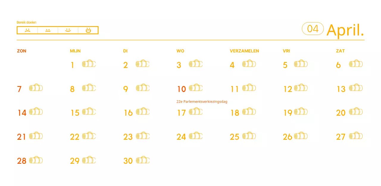 Oranje kalenders om weg te geven als je je yogastudio promoot