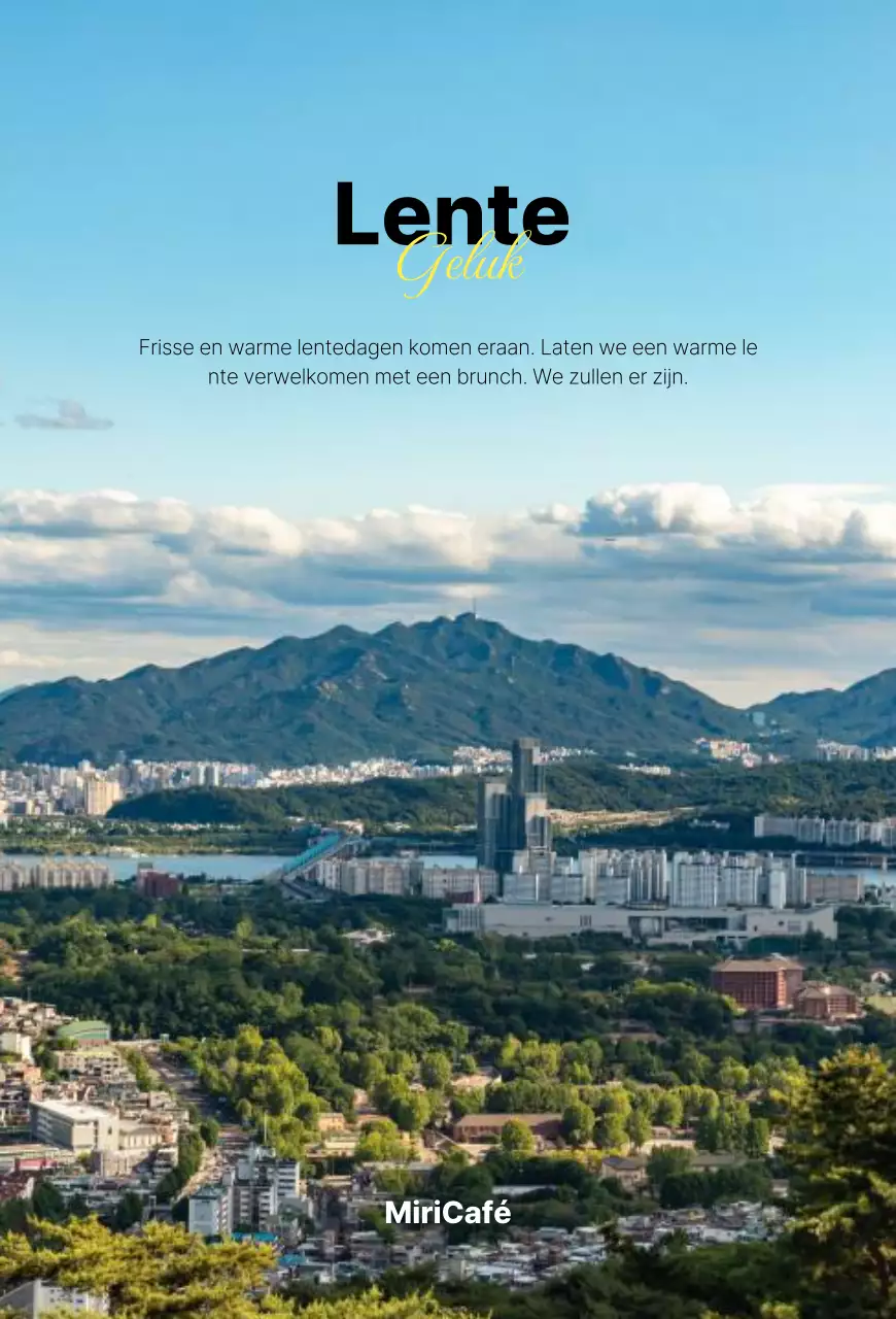 Een foto van een schoon lentelandschap in blauw en zwart