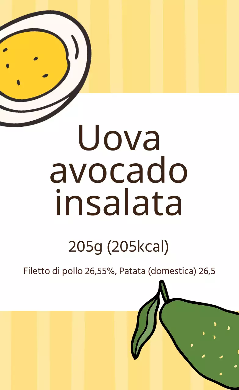 Etichetta illustrata giallo-verde per insalata