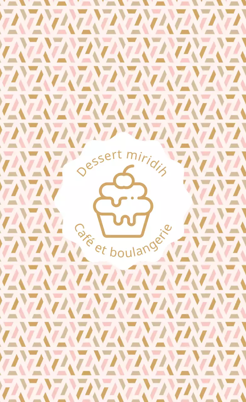 Promouvoir un café dessert illustré en rose et beige