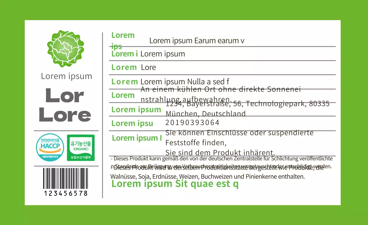 grünes Symbol einfache Kennzeichnung von Lebensmitteln