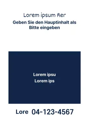 Einfaches, inhaltsreiches Design-Poster in Marineblau und Weiß