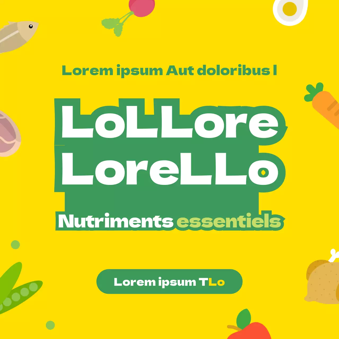 Promouvoir les produits nutritionnels avec des illustrations jaunes et vertes