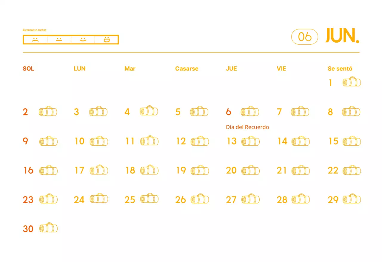 Calendarios naranjas para regalar cuando promocione su estudio de yoga