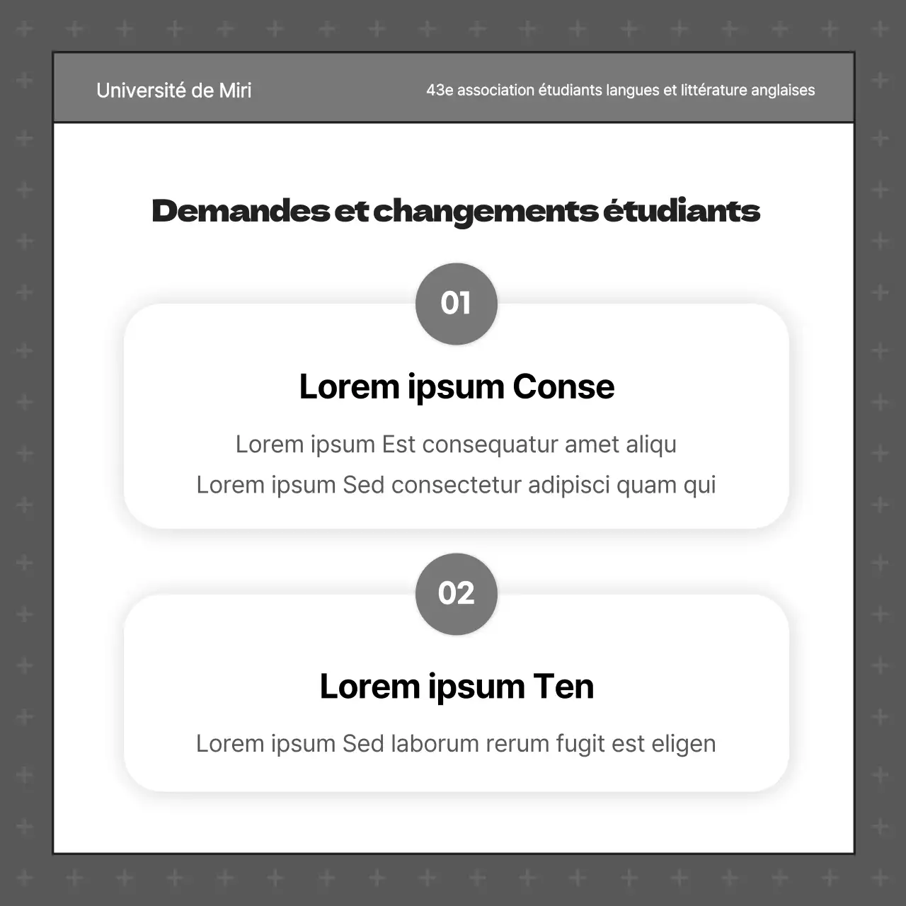 Un simple rapport d'activité du syndicat étudiant en gris et noir