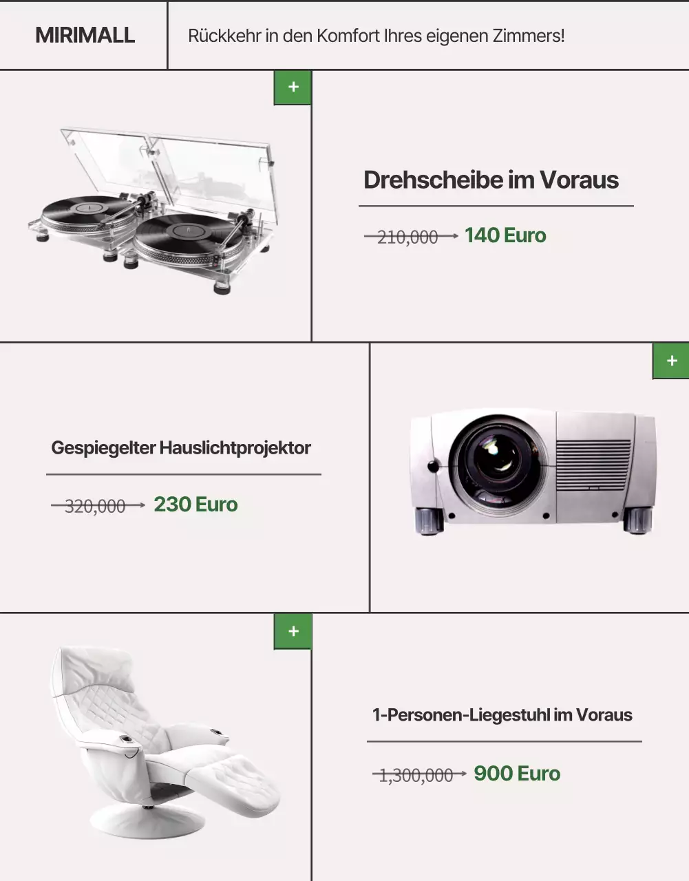 Heimkehrende Sommermöbel in Beige und Grün