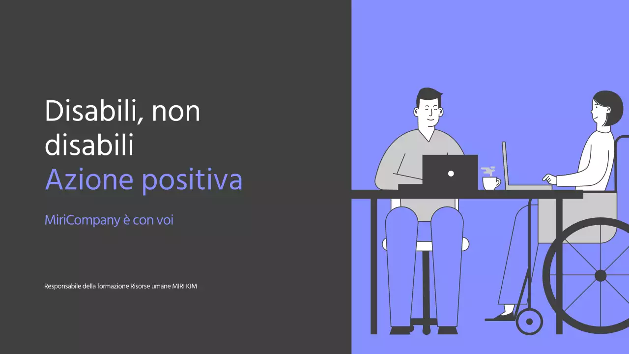 Tema di formazione sulla disabilità in azzurro e grigio