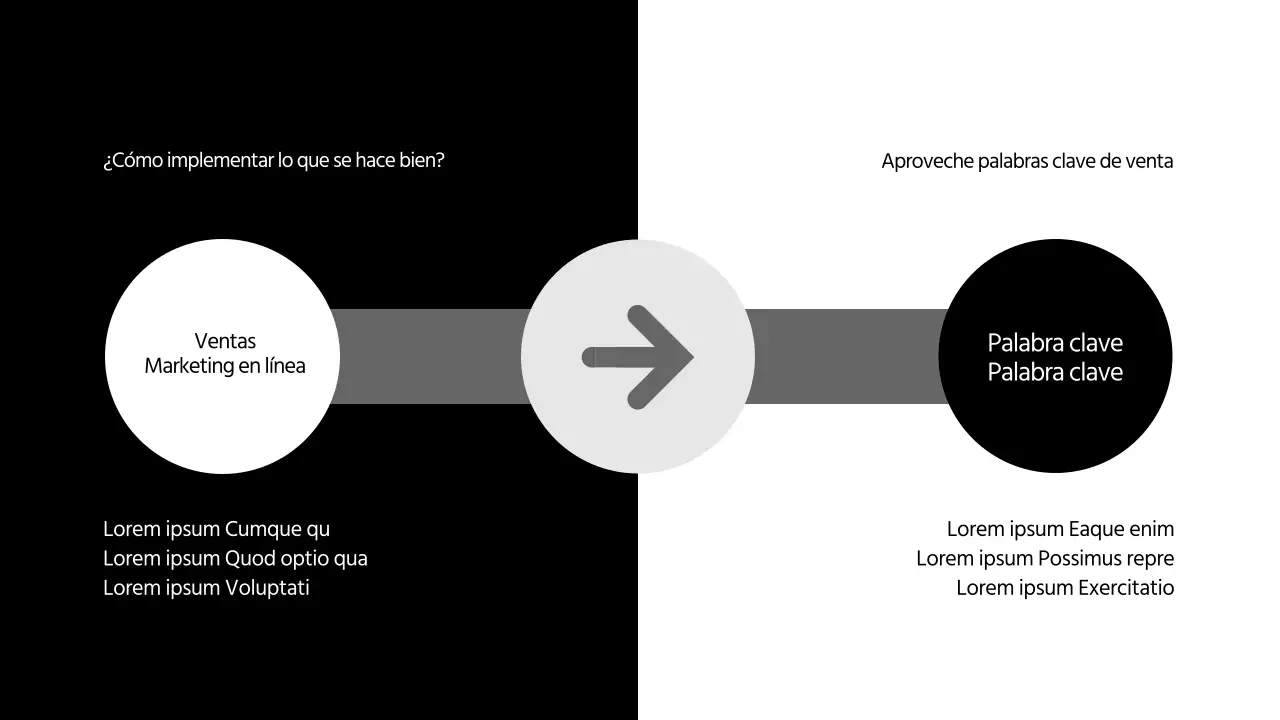Infografía de diseño PROCESS con un concepto en blanco y negro