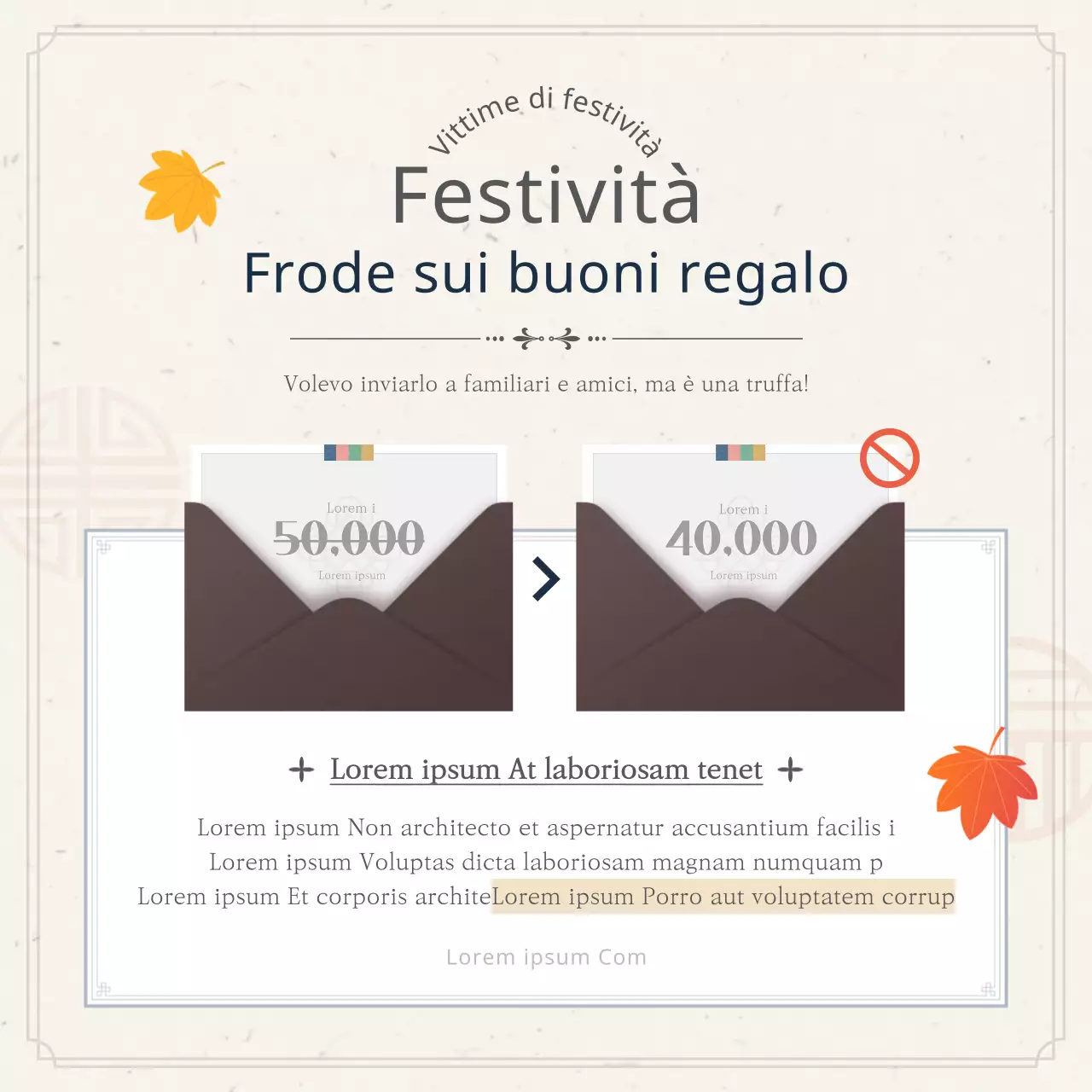 Attenzione ai buoni regalo per il Ringraziamento di colore blu e beige