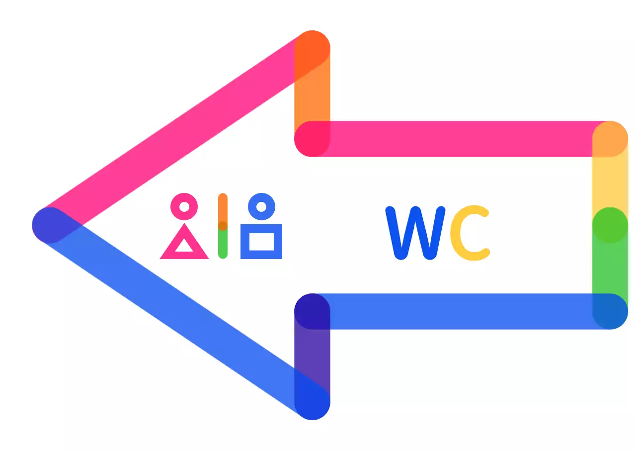 Colorida y simpática guía de flechas con pictogramas de aseo en forma de icono