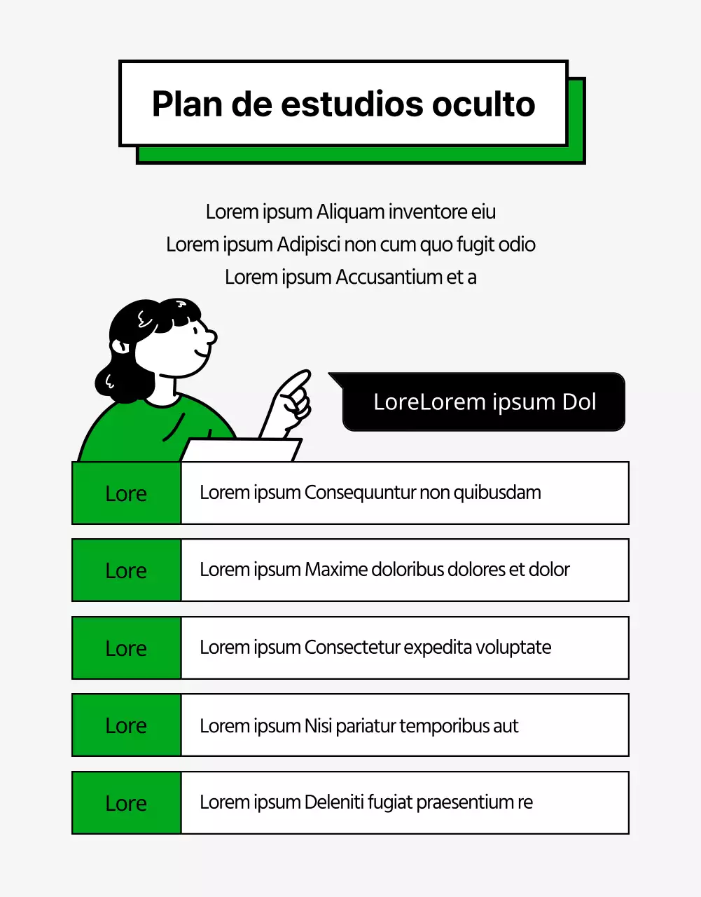 Página detallada del estudio de trabajo con ilustraciones limpias
