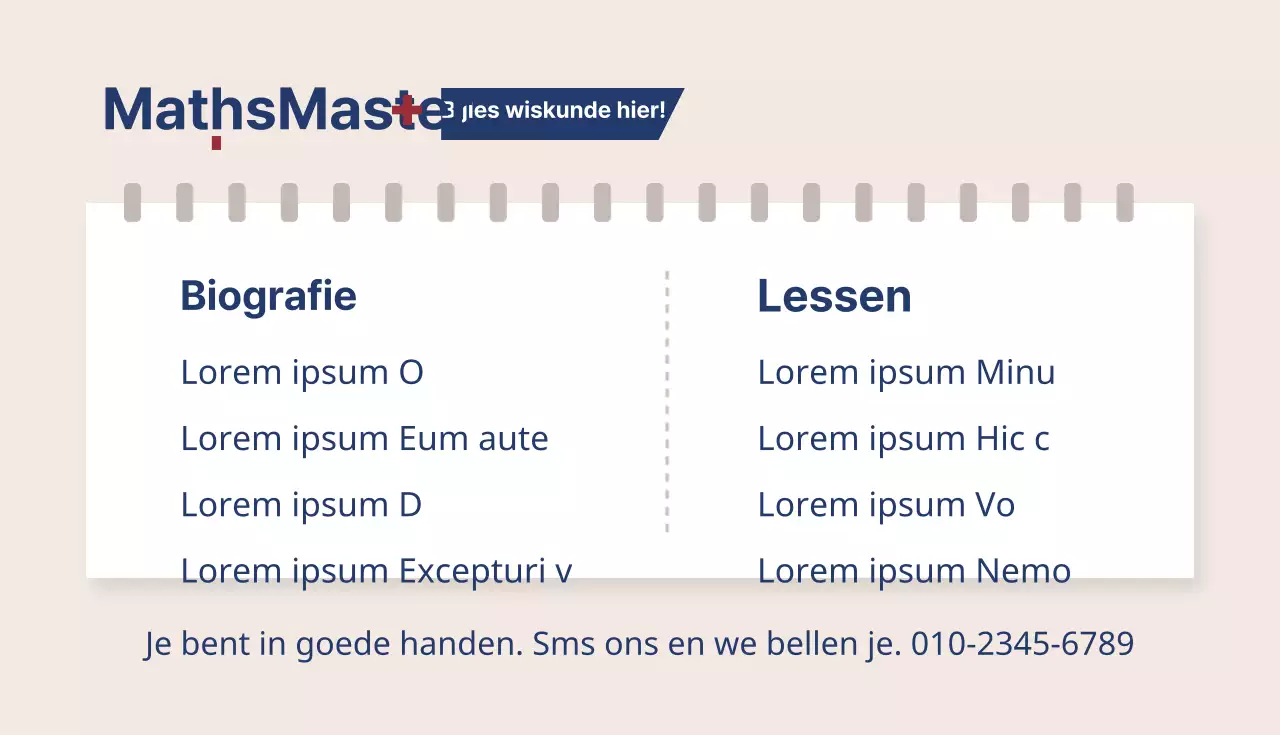 Visitekaartje interieurontwerper in beige tinten