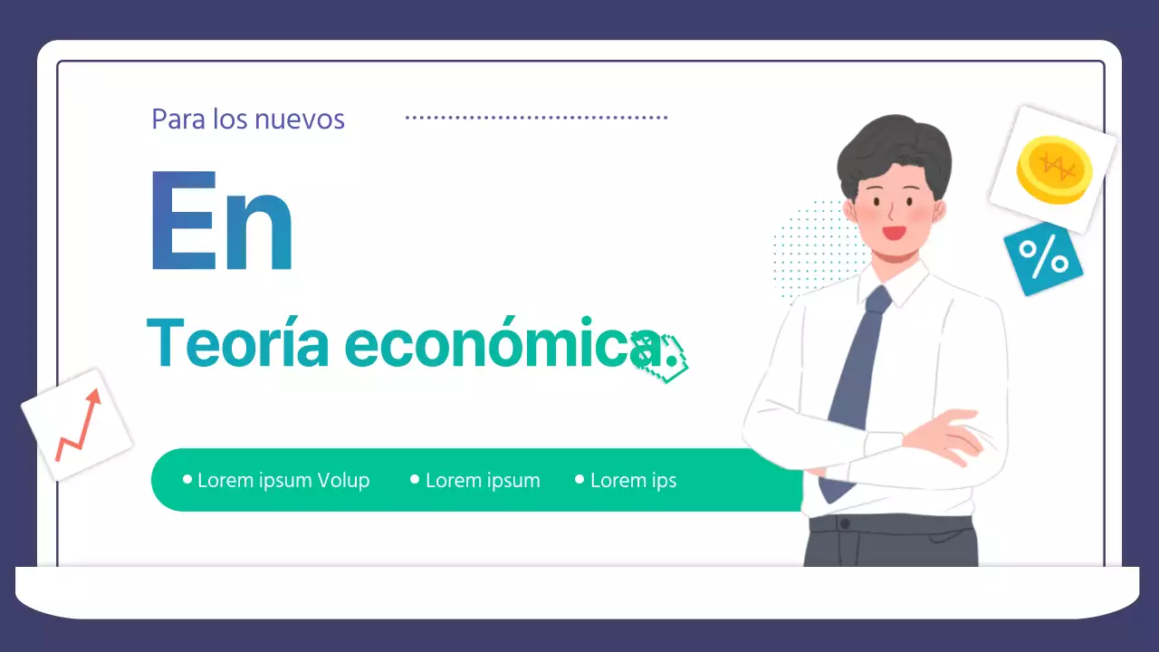 Ilustración en degradado verde azul Material de clase de teoría económica