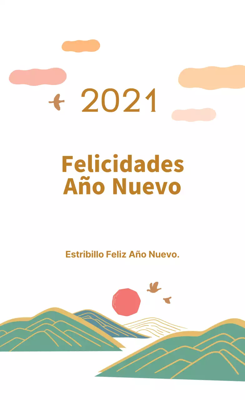 Ilustraciones marrones 2021 Felicitaciones de Año Nuevo