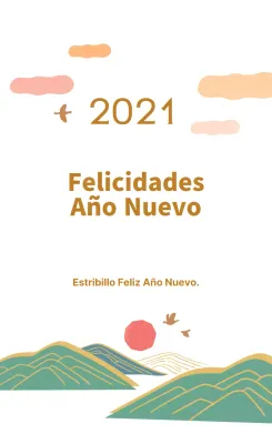 Ilustraciones marrones 2021 Felicitaciones de Año Nuevo