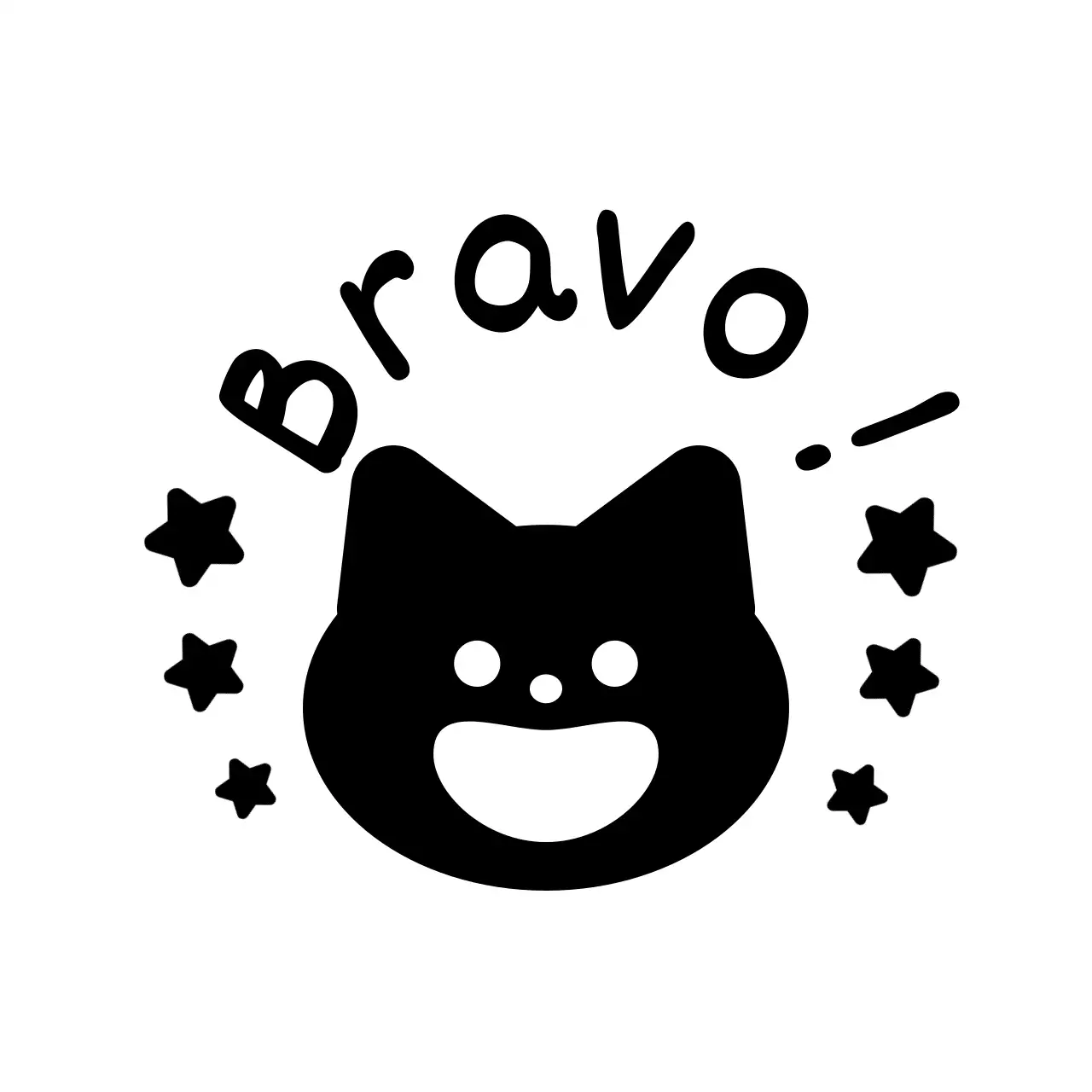 Tampon de complément avec un mignon personnage animal noir