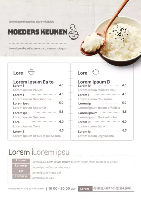 Sentimenteel café menubord met ivoorkleurige koffiekopjes