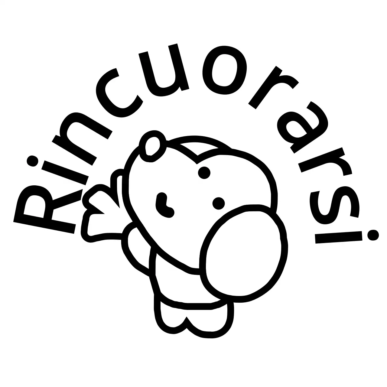 Concetto allegro con un simpatico cucciolo illustrazione di linea in nero