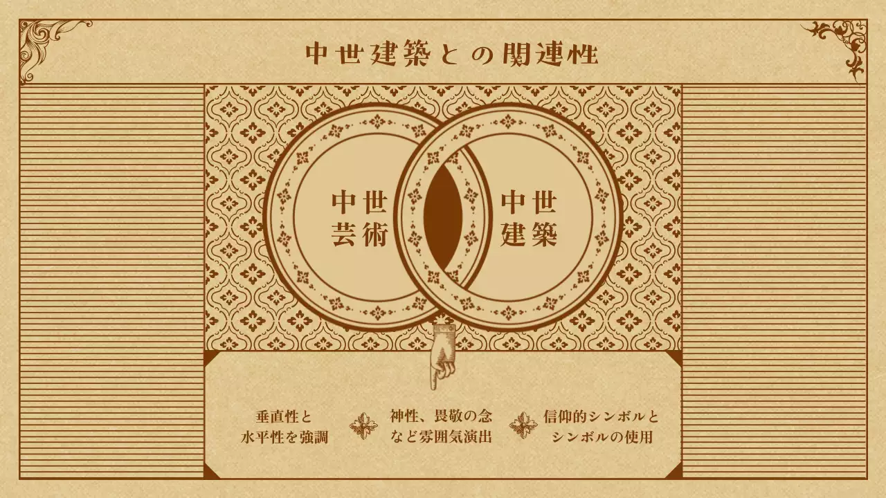 ベージュ アンティーク 中世 資料 プレゼンテーション