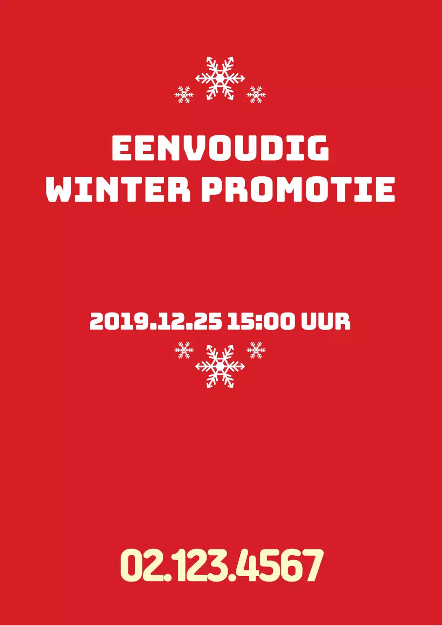 Eenvoudige rode winter promotionele verticale poster