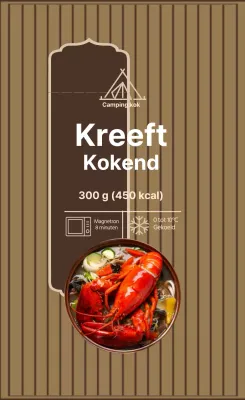 Bruine ivoren foto kreeft kooketiket