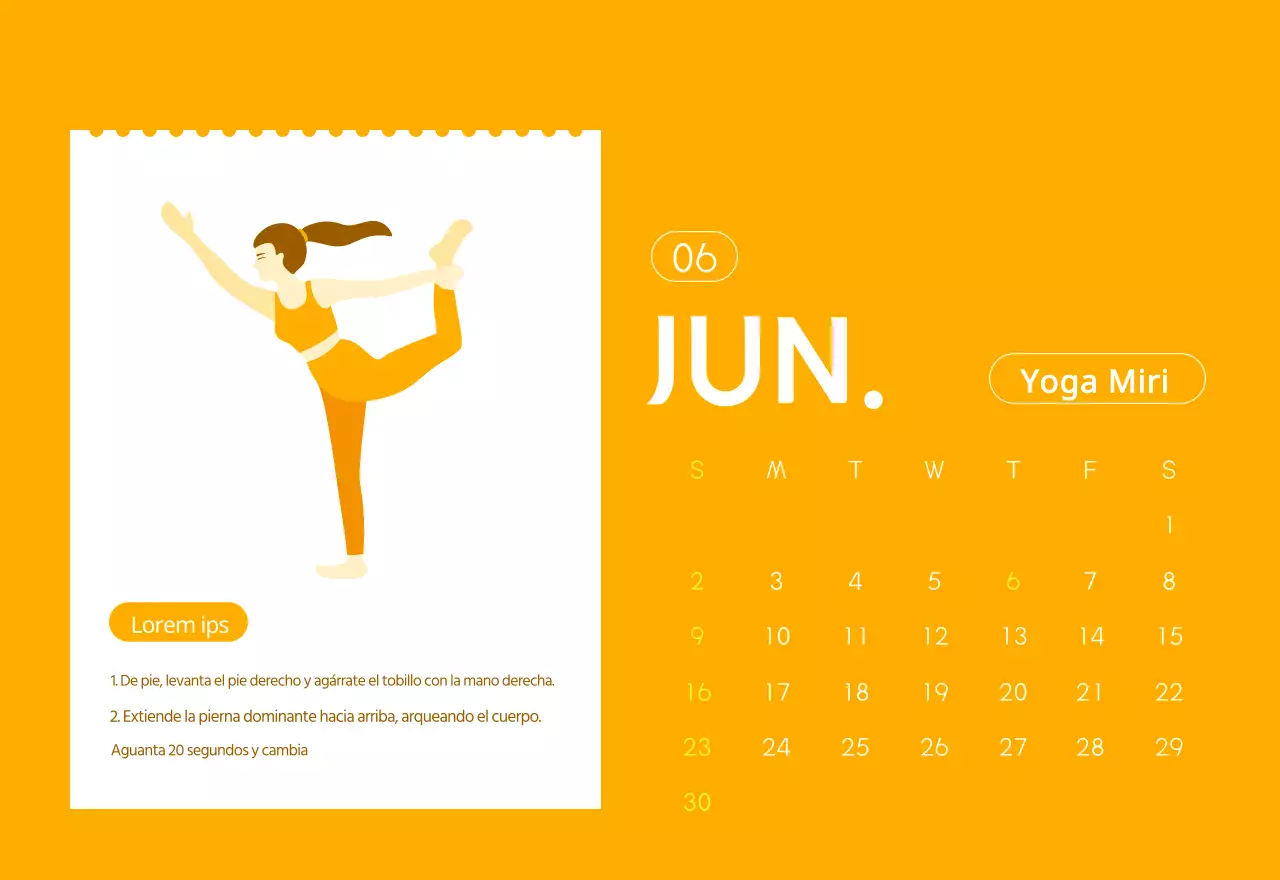 Calendarios naranjas para regalar cuando promocione su estudio de yoga