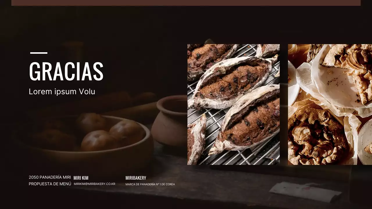 Nueva propuesta de menú para una panadería marrón y negra