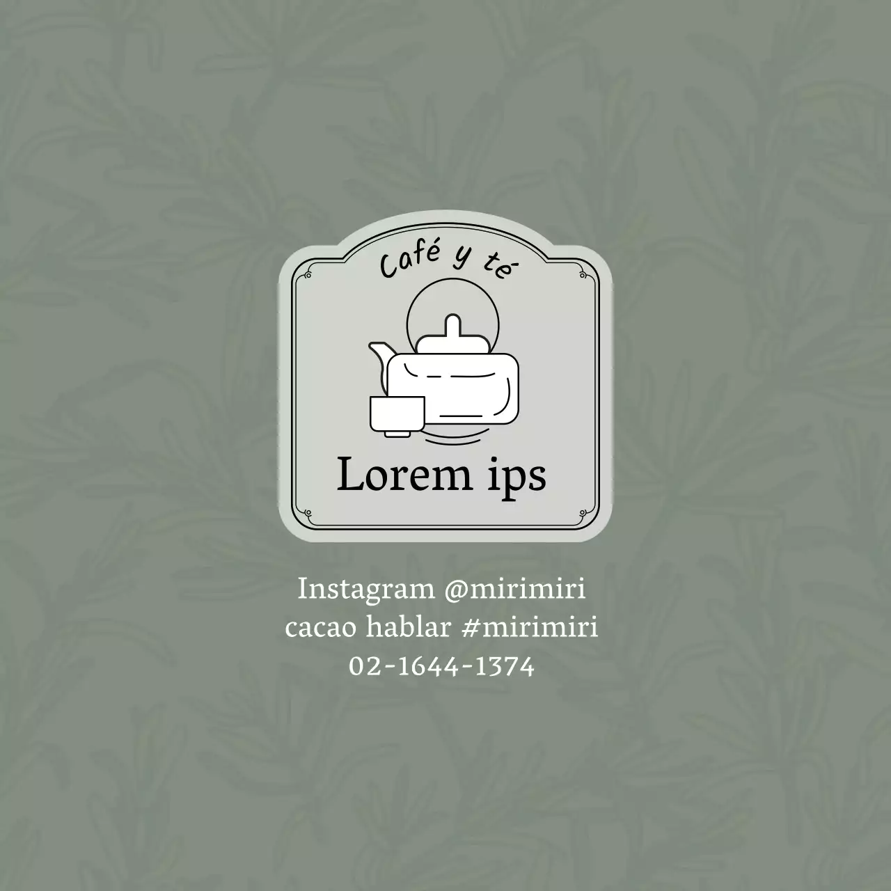 Ilustración Verde Café Tetería Promoción