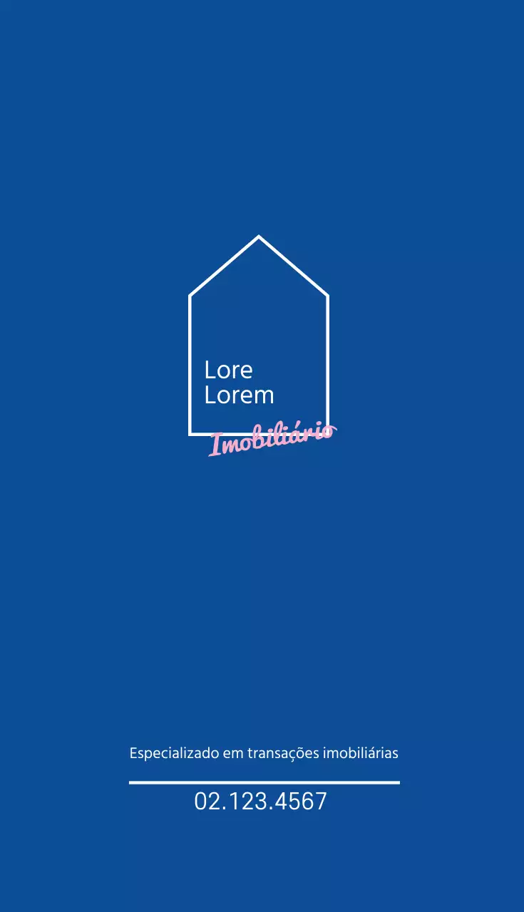 Ilustração azul do logótipo do sector imobiliário cartão de visita
