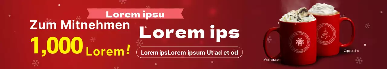 Bewerben Sie Ihr Weihnachtscafé-Menü mit einem roten Foto