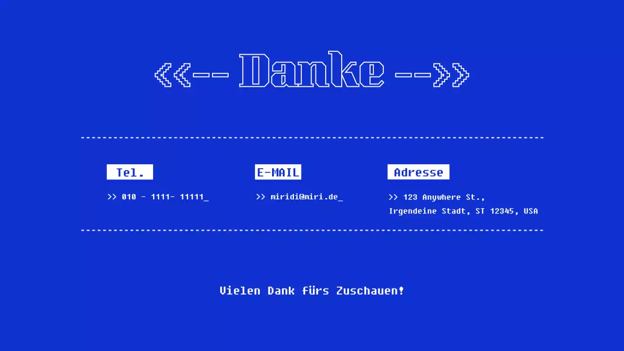 Portfolio-Präsentation in Blau und Gelb